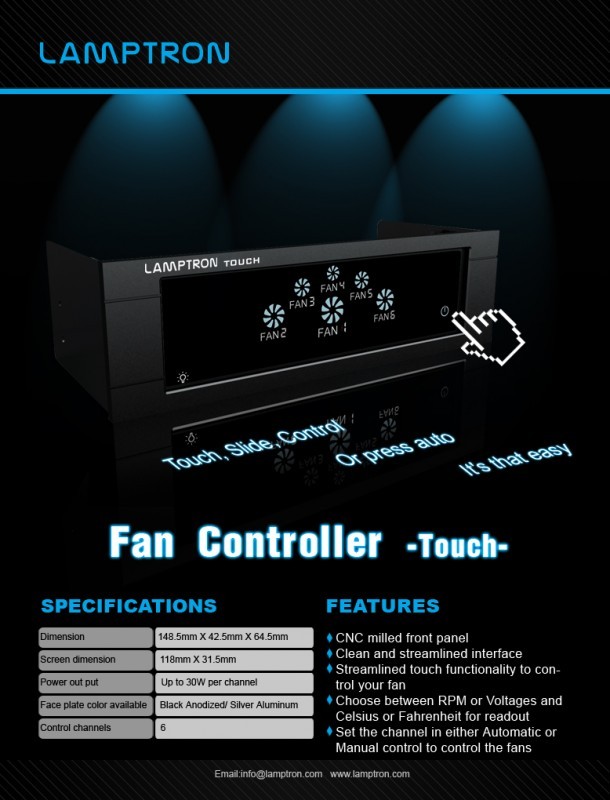 Тест и ревю на Lamptron Fan Controller -Touch-