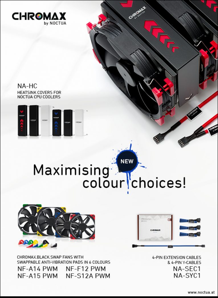 Noctua Chromax line fans,Cables and Heatsink covers