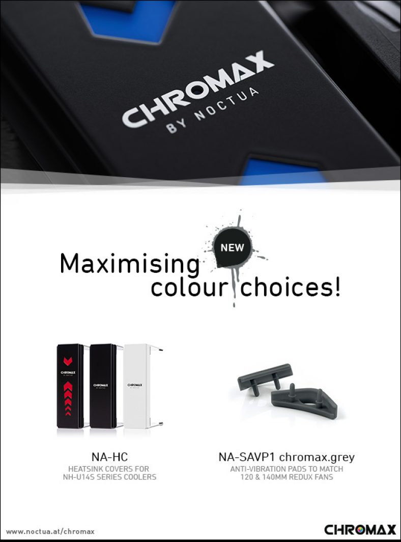 Noctua introduced new chromax line fan and heatsink accessories